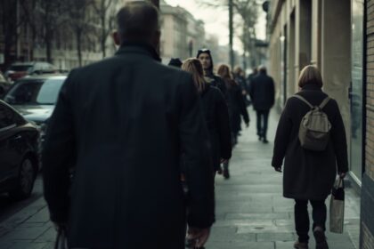 Pessoas Caminhando na calçada - condicionamento social
