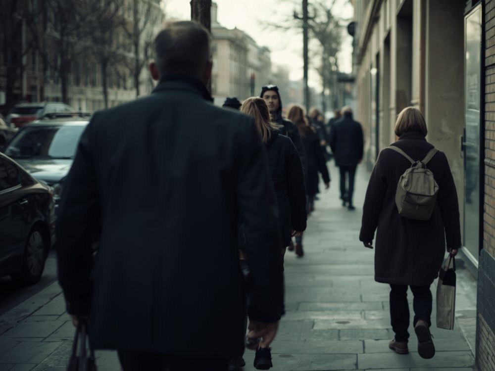 Pessoas Caminhando na calçada - condicionamento social