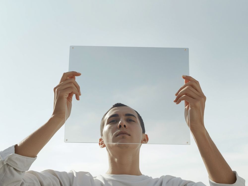 Homem segurando vidro - engenharia social