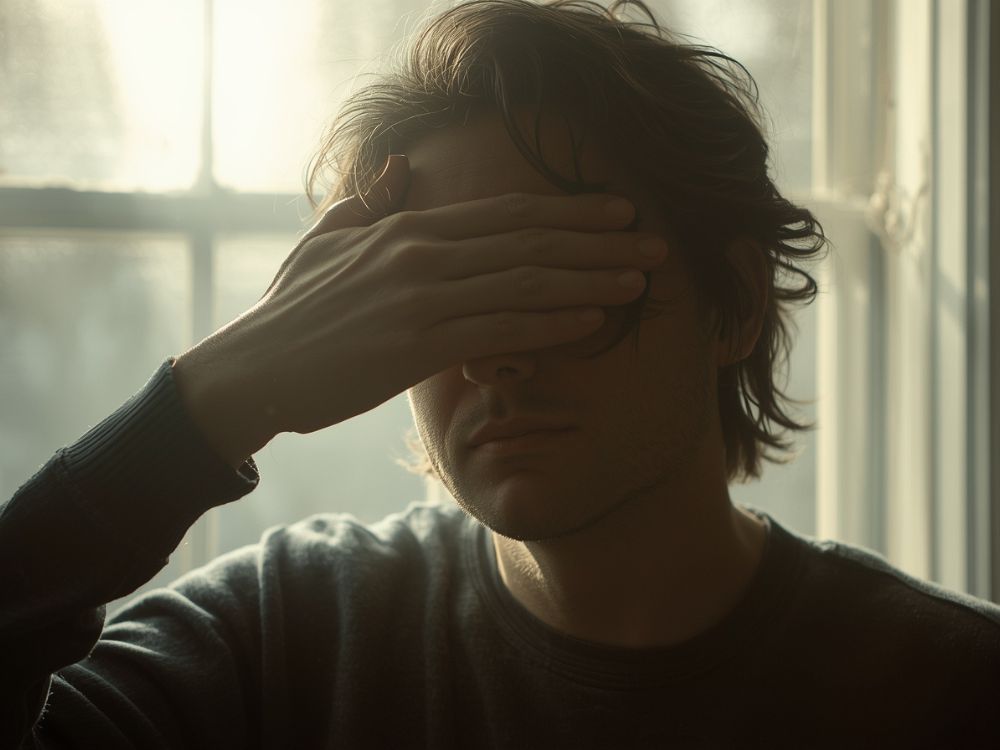 Pessoa tapando os próprios olhos - ignorância voluntária