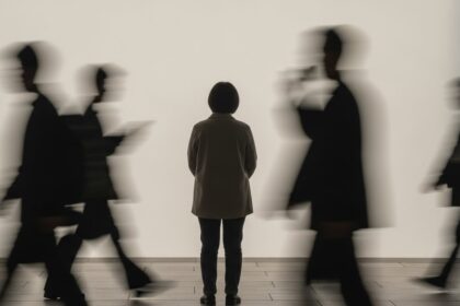 Mulher em meio a multidão – Opinião Alheia