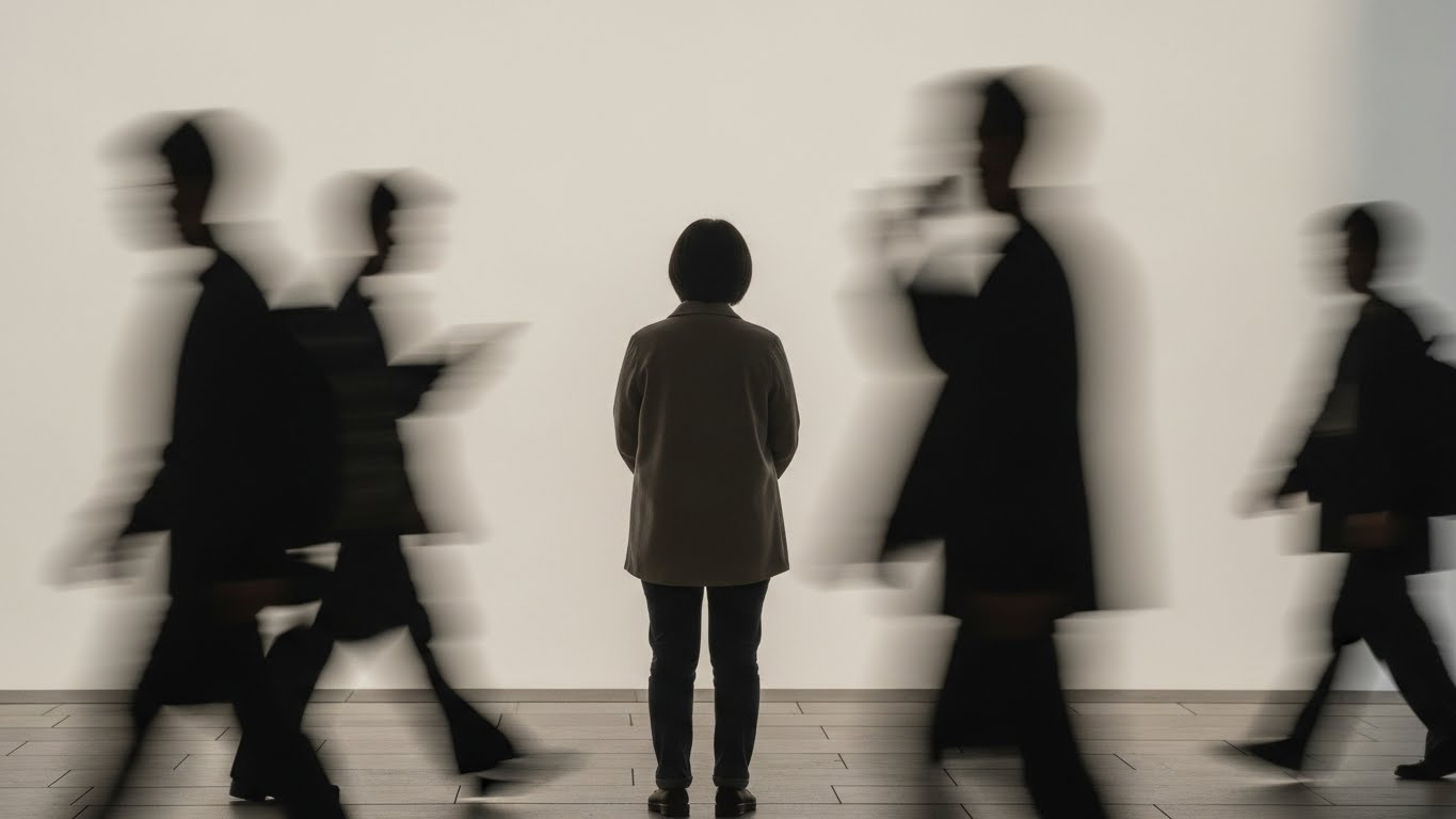 Mulher em meio a multidão – Opinião Alheia