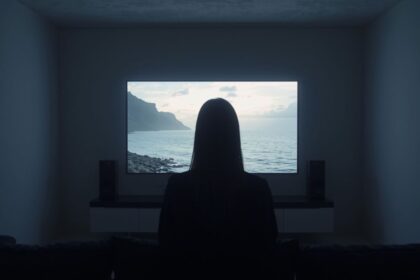 Pessoa em frente a televisão - Realidade Fabricada