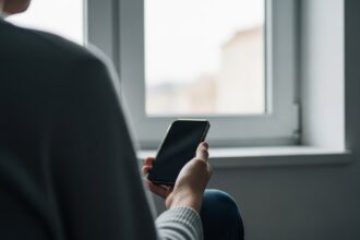 Como a Tecnologia Está Redesenhando Seu Cérebro Sem Você Perceber 3 Pessoa sentada com celular - Tecnologia